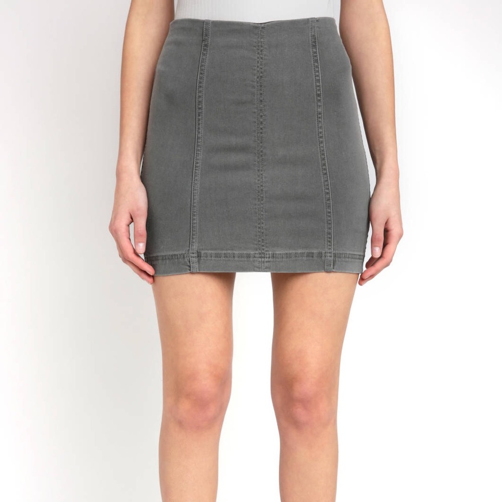 free people grey mini skirt